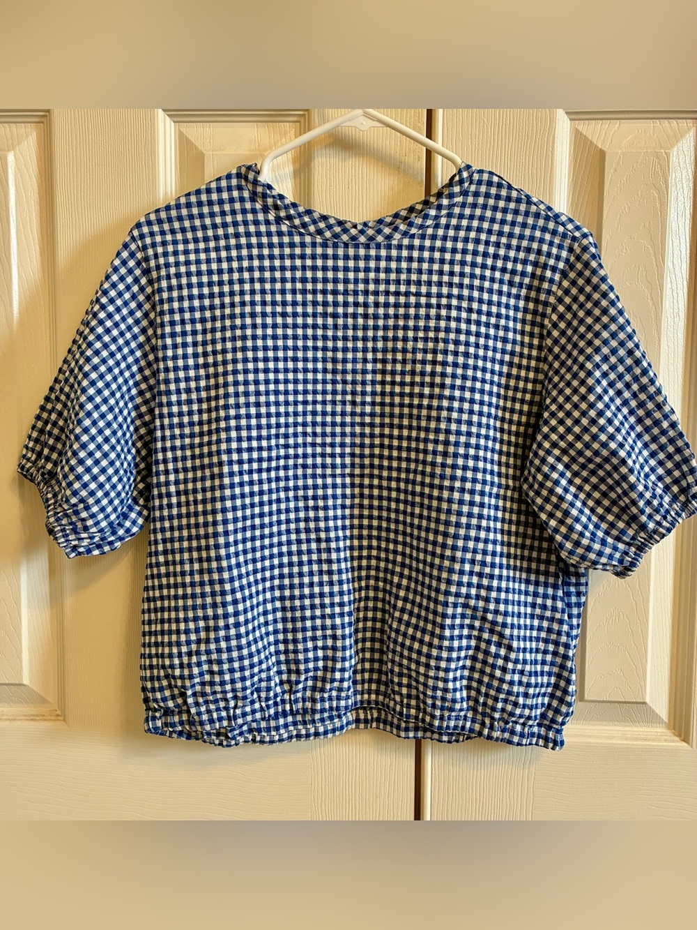 Uniqlo Blue and White Gingham Shirt